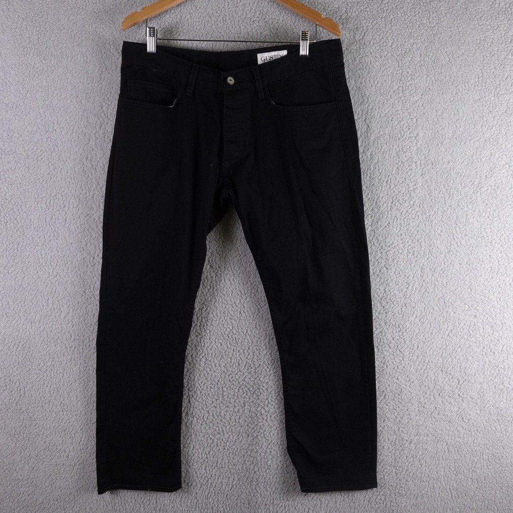Gustin Mens Black Slim Fit Pants Size 37x28 Made in‎ USA Chinos Jeans